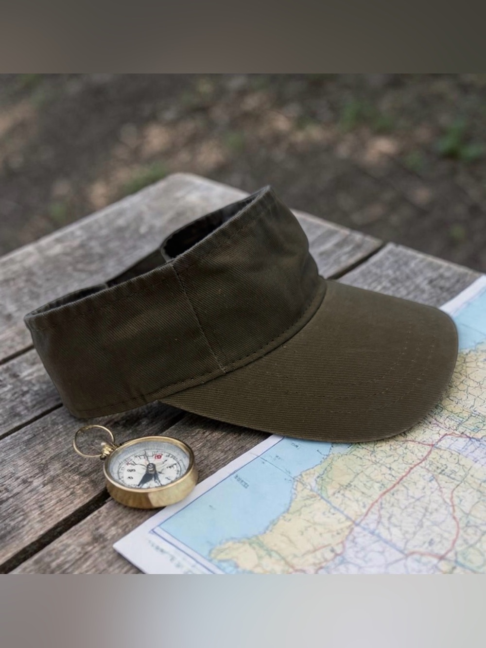 Fahrenheit Dark Olive Green Sun Visor Hat Unisex New without Tags